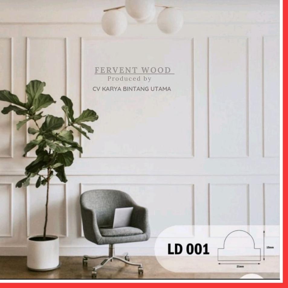 ORIGINAL%  Lis Kayu Wall Moulding Molding Wainscoting Lis Dinding Profil Kayu Wall Panel