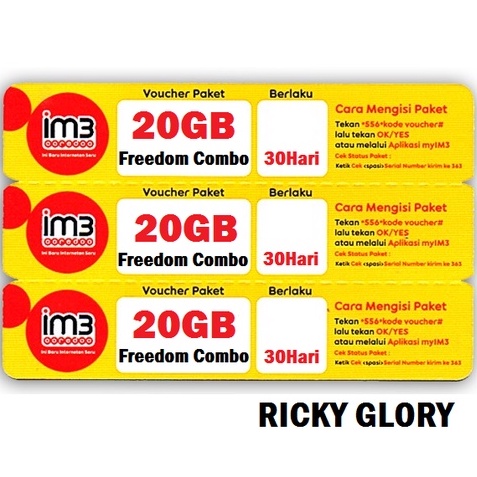 Voucher Indosat Freedom Combo 20GB