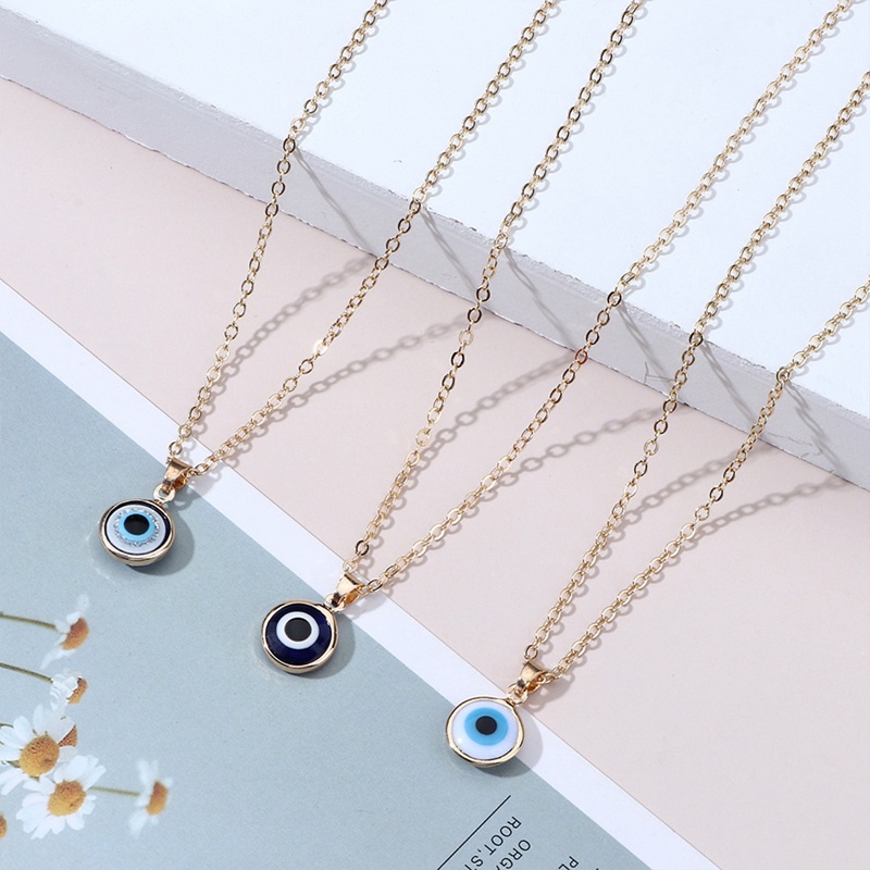 Wanita Kalung Fashion Perhiasan Evil Eye Pendant Klavikula Gothic Penjualan Panas Vintage Punk Multicolor