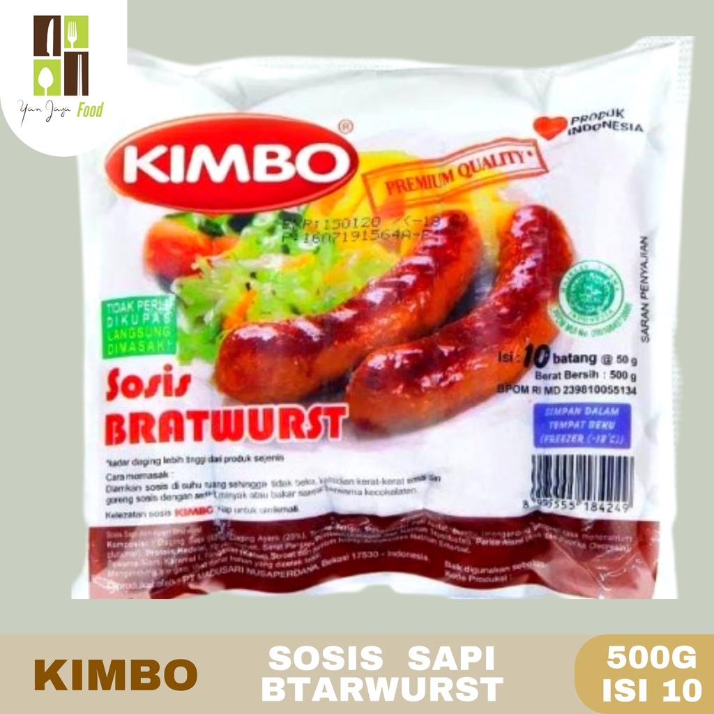 Kimbo Mini Sosis Sapi Bratwurst isi 25 pcs/Sosis Sapi Bratwurst isi 10 Pcs/Bratwust Cocktail