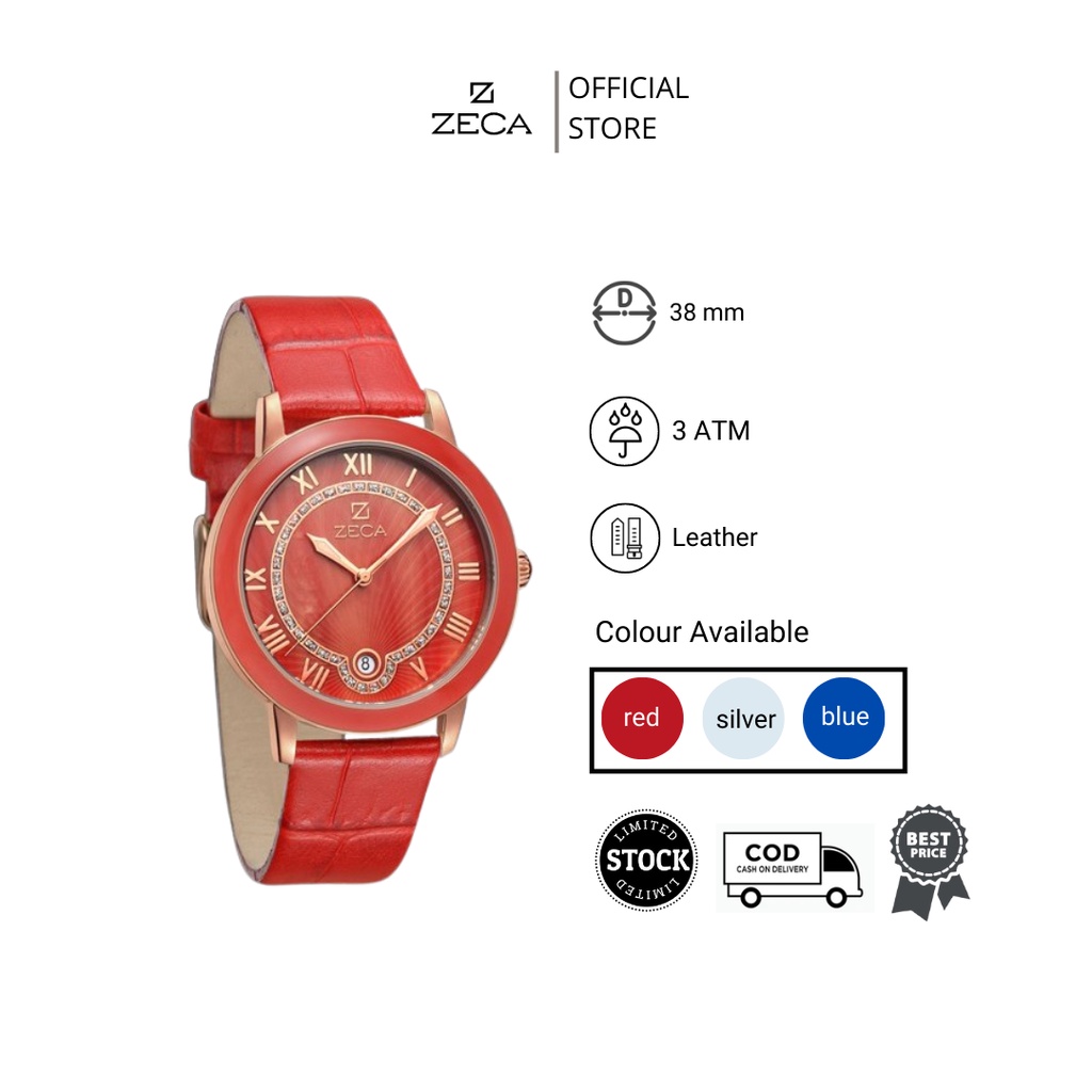 Zeca  Jam Tangan Wanita Leather Analog Original 139L series