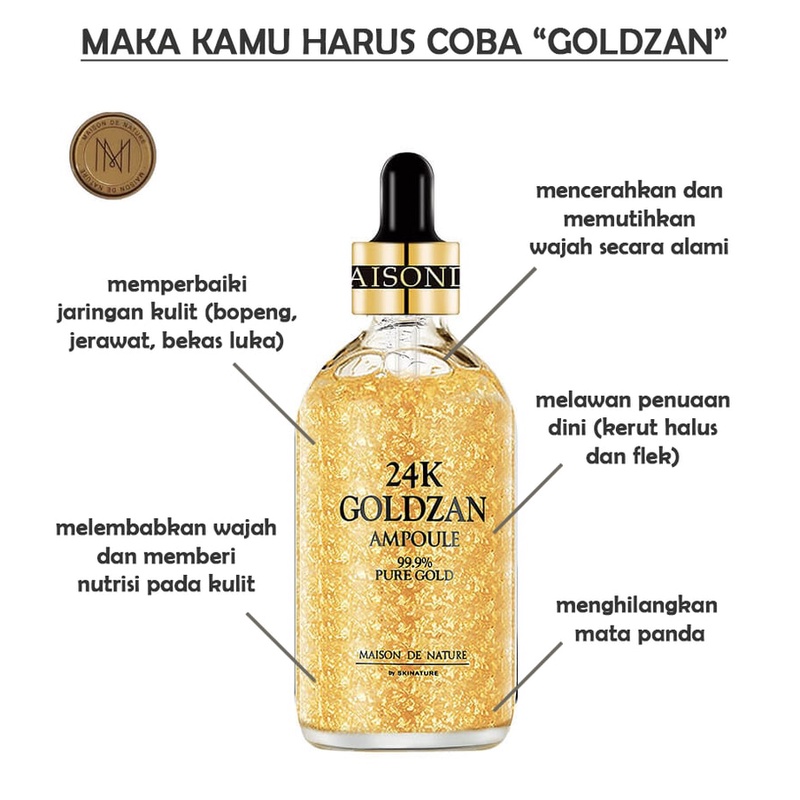 SERUM 24K GOLDZAN AMPOULE 99.9% PURE GOLD