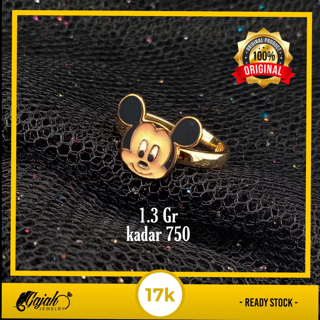 Cincin anak emas 17k - 1.3 gr kadar 750 - 4057