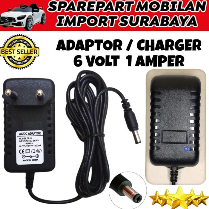 Akk Charger Adaptor 6 Volt Mobil Aki Mainan Anak Motor Aki Anak Vespa