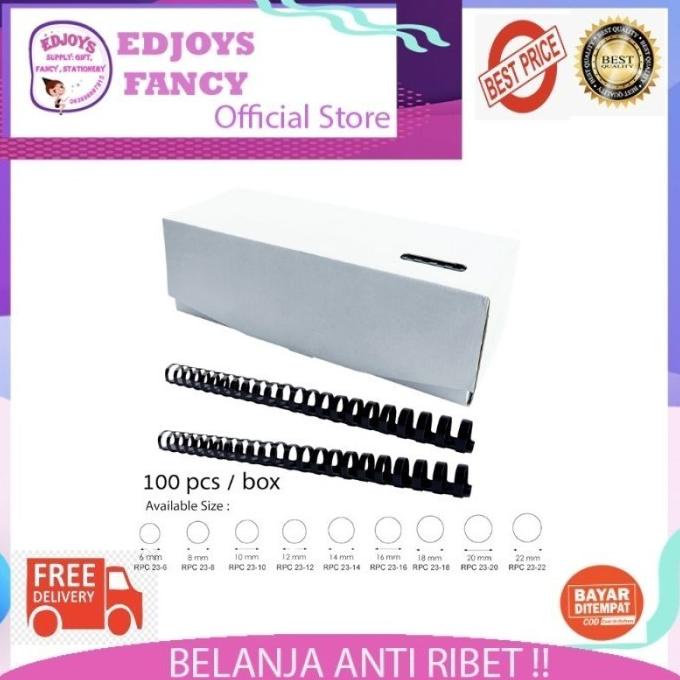 

Joyko Binding Ring Plastic Comb Spiral Jilid Round F4 1 Box 100 Pcs - RPC-23-10