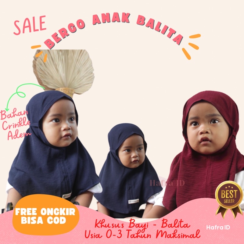 Jilbab Bergo Anak Bayi Crinkle Airflow Bergo Bayi Newborn Jilbab Instan Anak Bayi Perempuan Bergo An