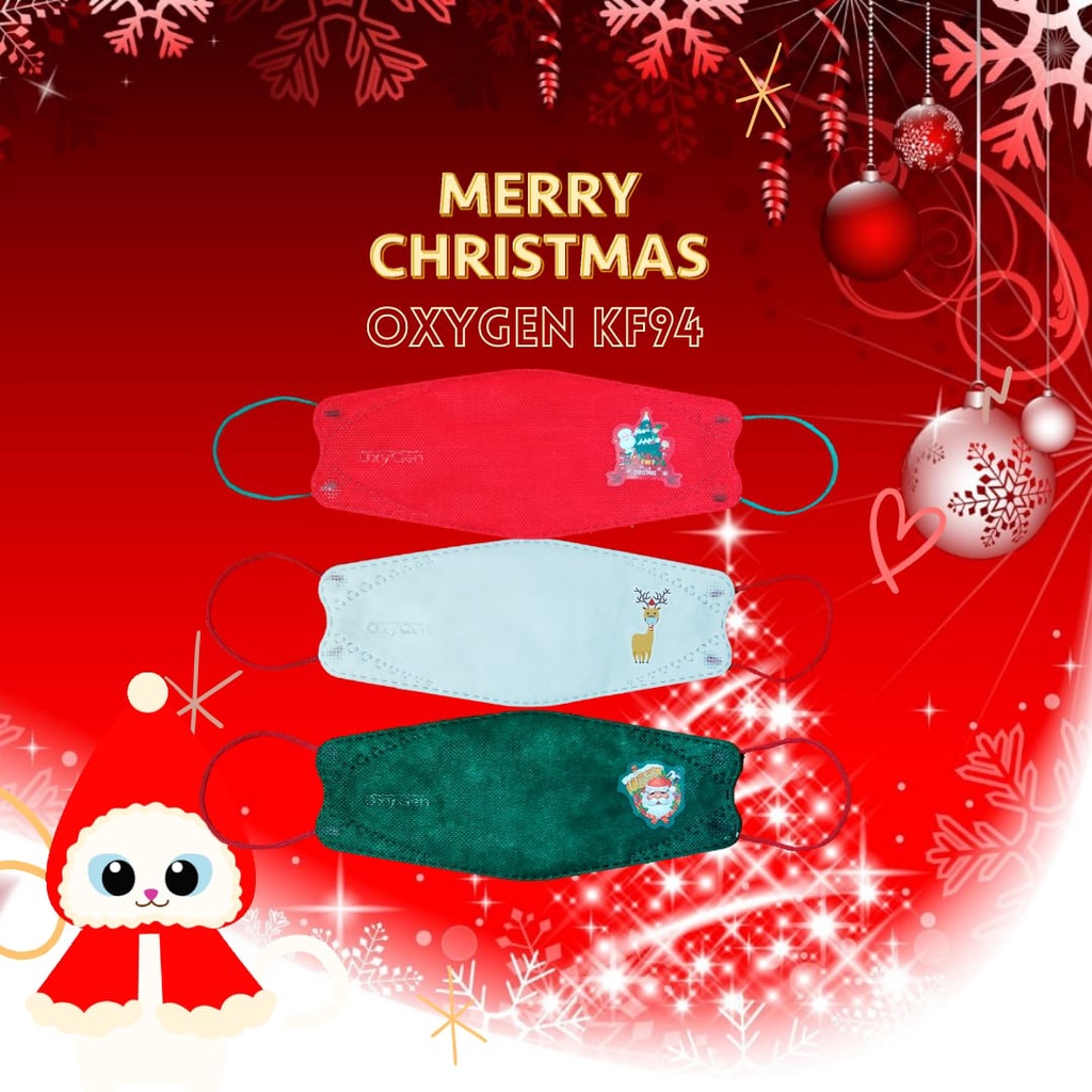 Masker Natal Merry Christmas KF94 Oxygen 4Ply