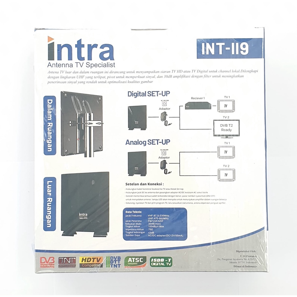 Intra INT-119 Antenna TV Digital Indoor Outdoor / Antena Anten Outdoor Indoor