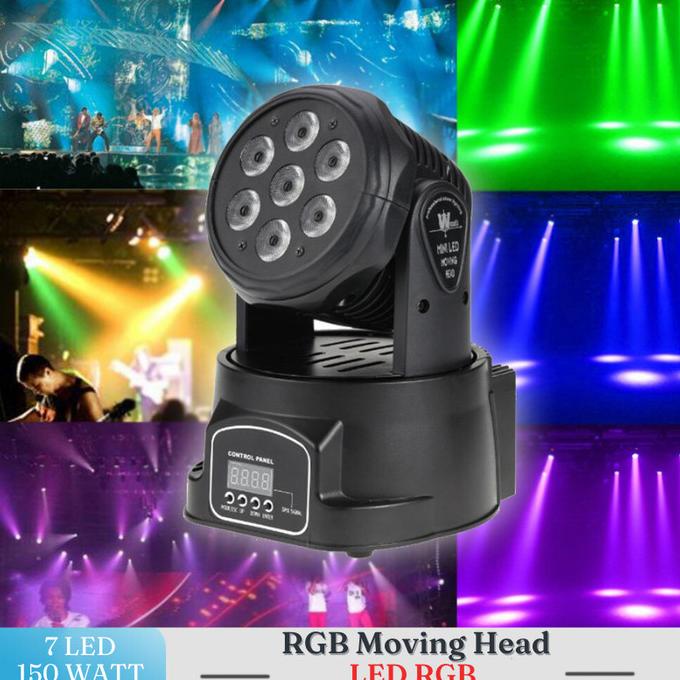 Lampu Laser Sorot Lighting Panggung Mini LED Disco RGB Putar