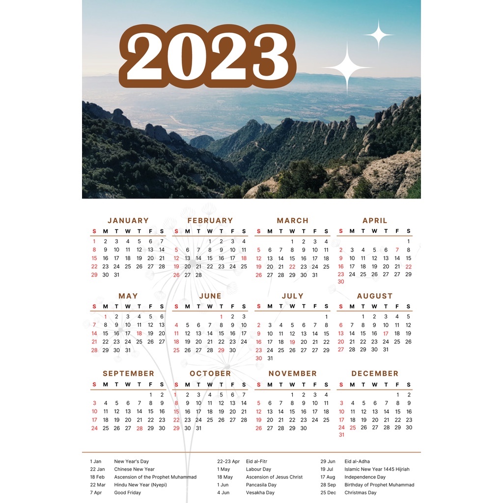 Selling Thick Material 2023 Wall Calendars - Custom Images Without Minimum Order | 