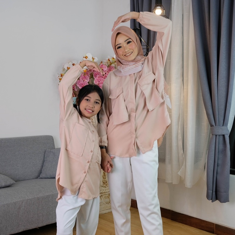 KEMEJA COUPLE IBU DAN ANAK KEMEJA KHILA