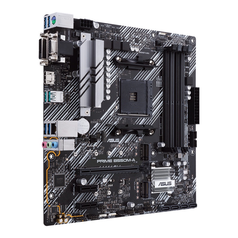 Asus PRIME B550M-A (AM4, AMD Promontory B550, DDR4, USB3.2, SATA3)