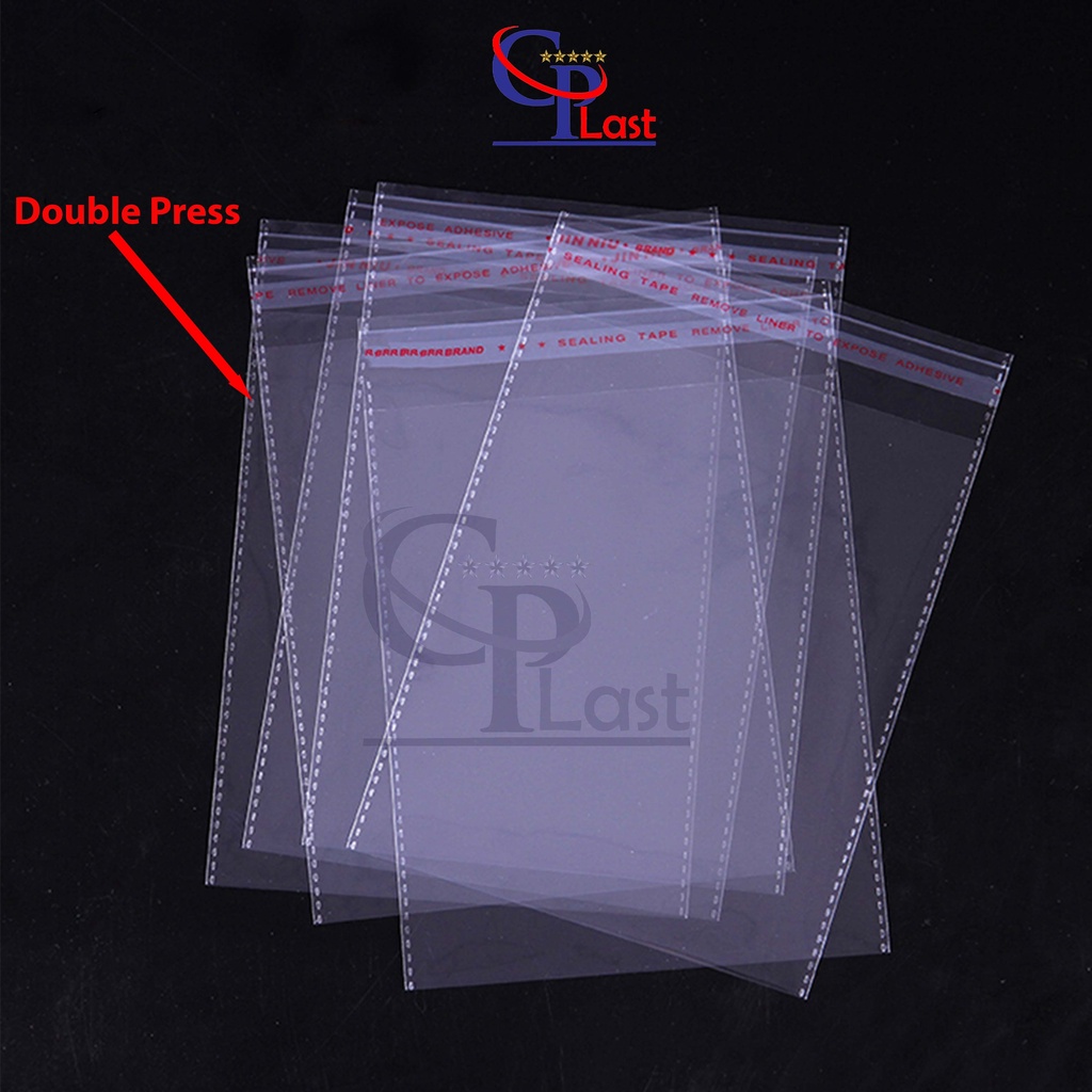 Plastik OPP Lem Seal 15.5 x 18 cm / Plastik Roti Bakery / Souvenir / Undangan / Kue / Double press /