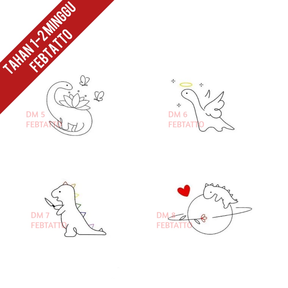 Tato Temporer Tato DinoSaurus Stiker Tatto Trex - Dm 5-8