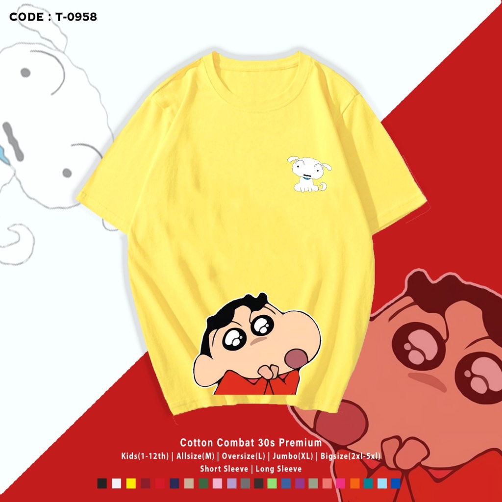 Kaos Bergambar Shin-chan Shiro / T-Shirt Unisex / Atasan Lucu