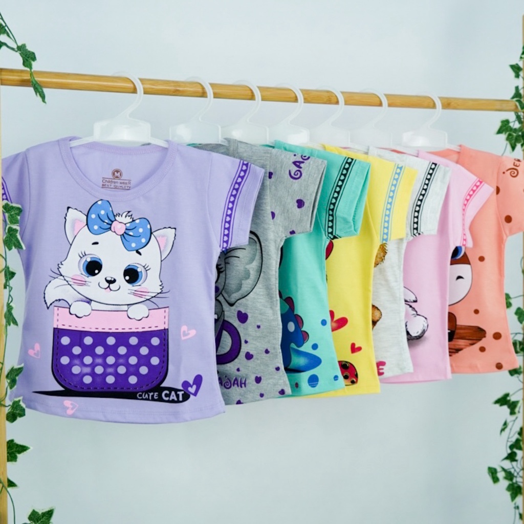 KAOS ANAK PEREMPUAN 1-7 TAHUN - CUTE LOVE