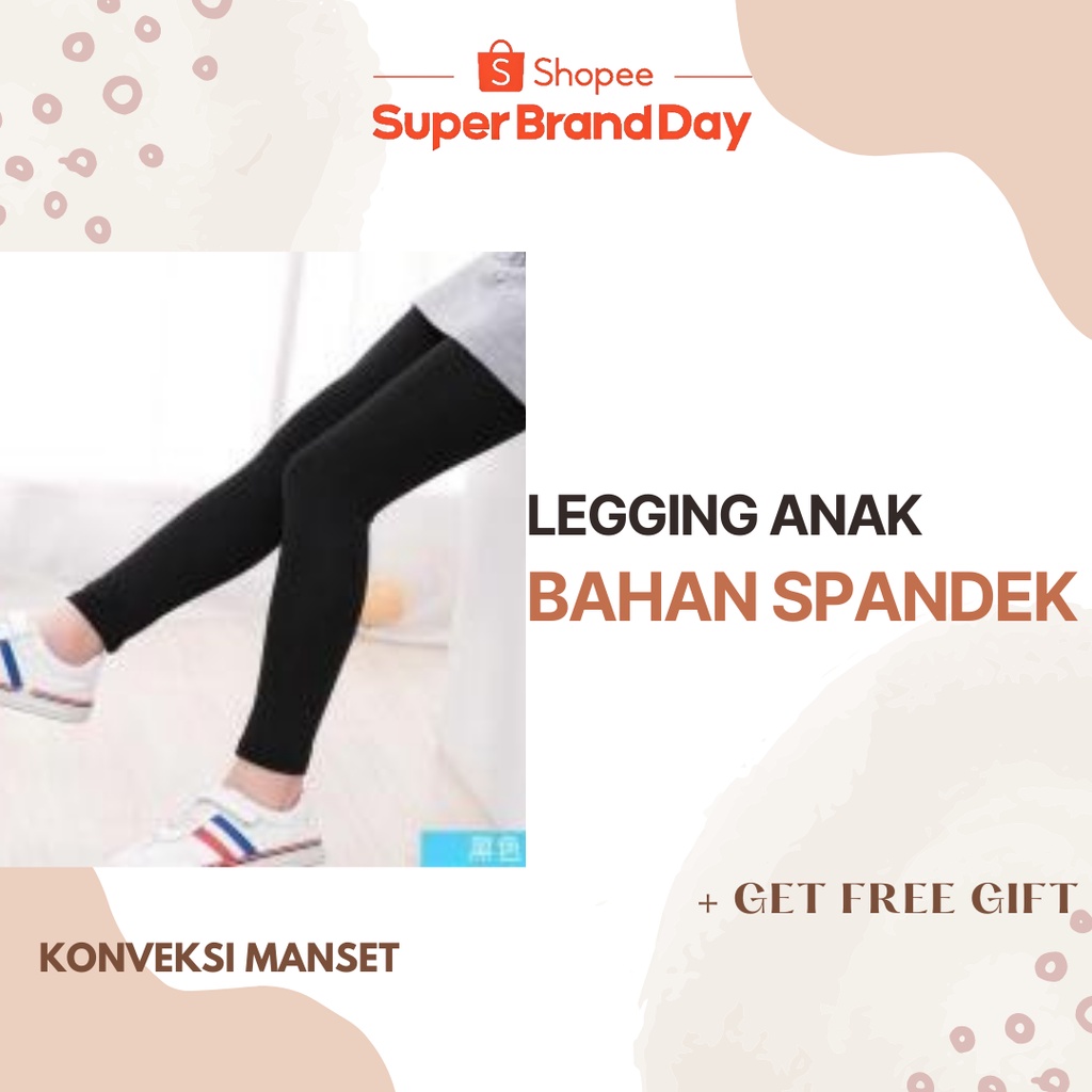 CELANA LEGGING ANAK  BAHAN SPANDEK JERSEY BAHAN STRECH UNTUK UMUR 6-9 th