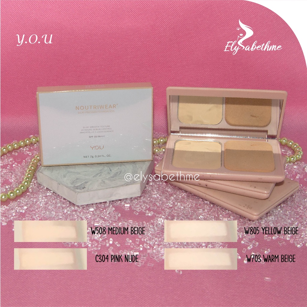 ✿ELYSABETHME✿ Y.O.U Nutriwear silky pressed bedak padat twc two way cake natural serap minyak