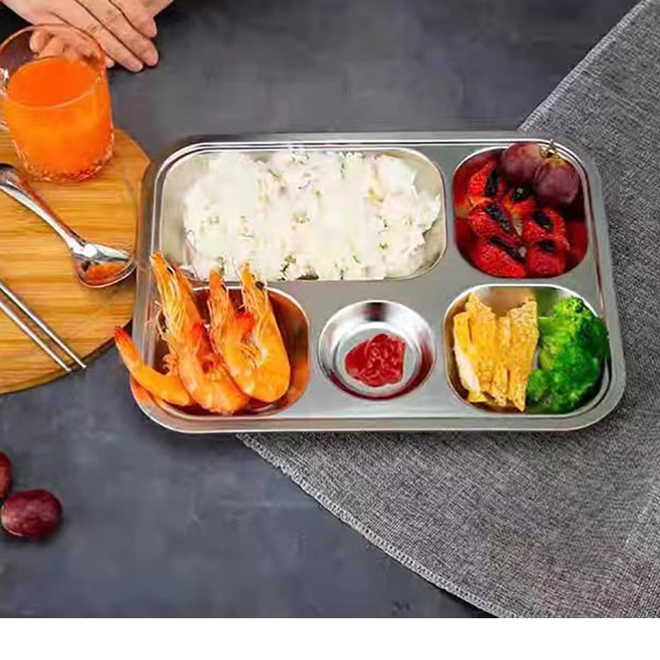 KODE-NH20 [PROMO] PIRING MAKAN 4 SEKAT PIRING MAKAN 5 SEKAT & PIRING MAKAN 3 SEKAT 100% STAINLESS ST