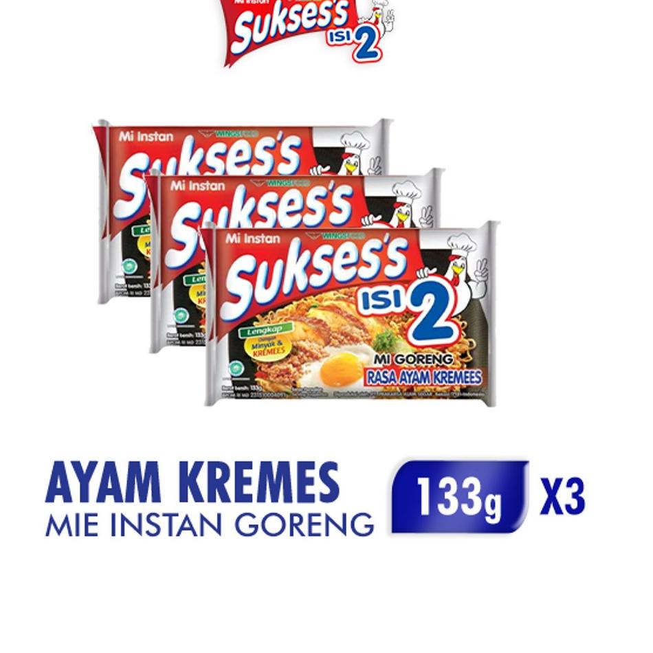 

ㅓ Mie Suksess Goreng Ayam Kremes 133 gr x3 ㅃ