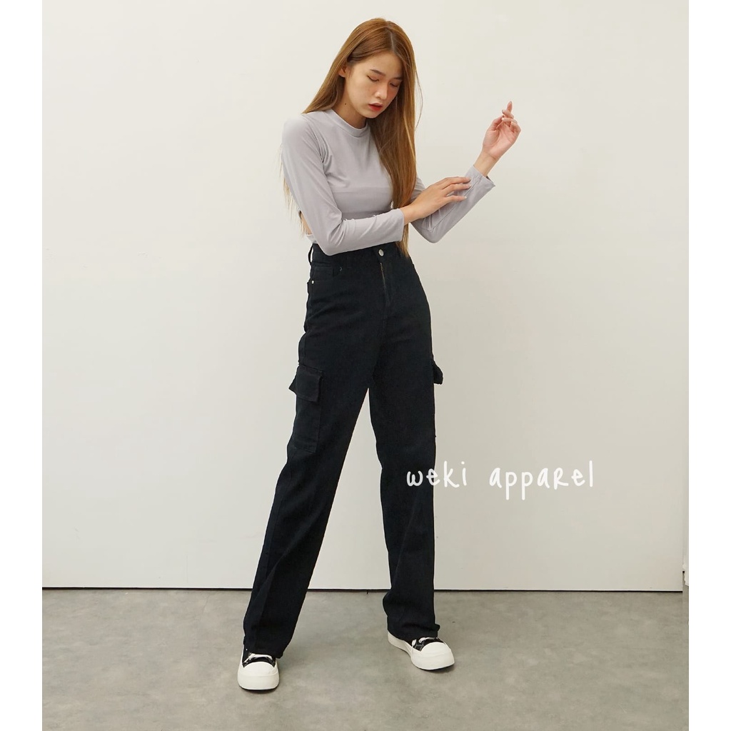 Weki Loose Cargo Jeans Highwaist