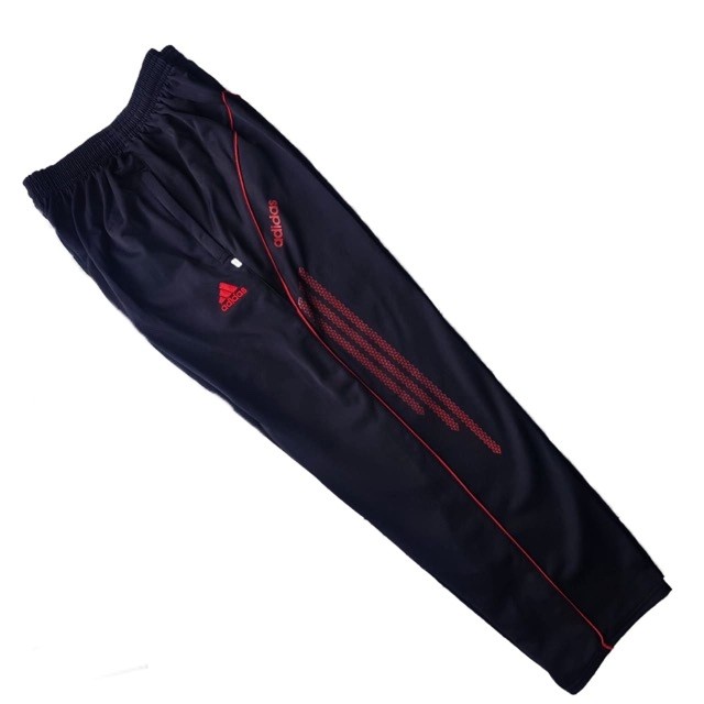 Celana Pria Celana Panjang Training Pria Wanita Olahraga Premium Saku Jumbo Tebal - Strip Merah (D7M