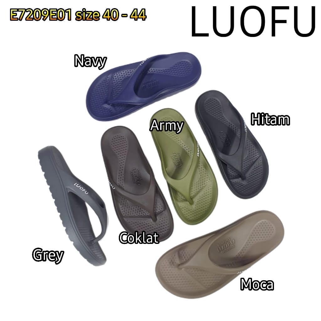 LUOFU ORIGINAL Sandal karet empuk murah jepit cowok sendal japit pria murah import E7209E01