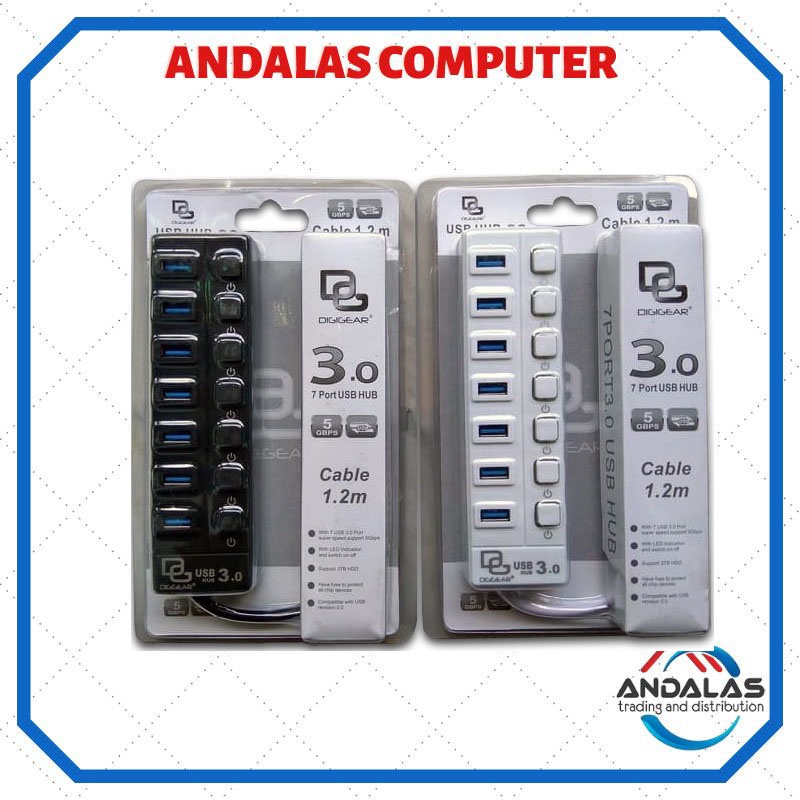 USB HUB DIGIGEAR 7 PORT KABEL PERPANJANGAN USB 3.0 SUPER SPEED