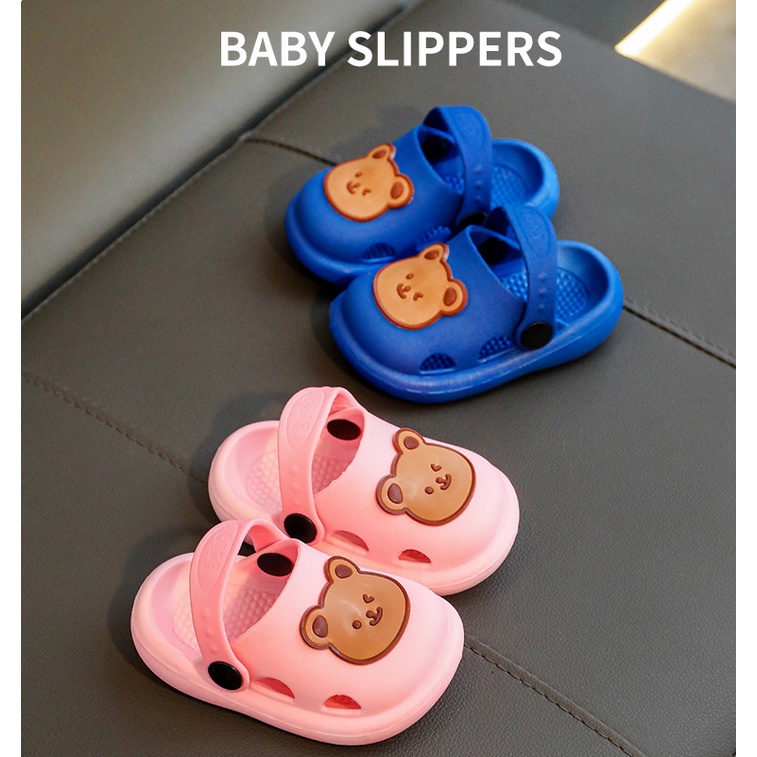 Sandal Anak Anak Sol Lembut Gambar Kartun Beruang Bear Lucu Non-slip Cocok untuk anak laki-laki dan perempuan import / Sendal Selop Sepatu Anak Cewek Cowok Ringan Enak Dipakai Karet / Sandal Bayi