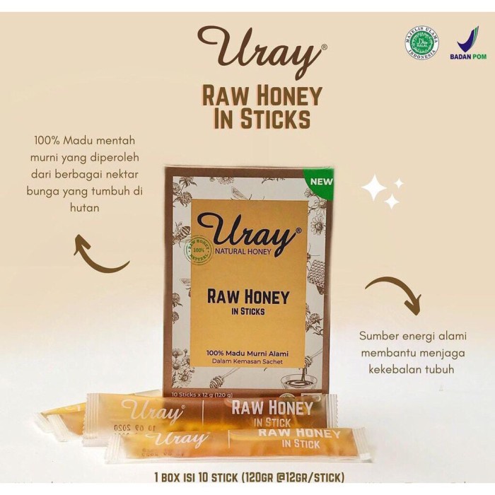

TERBARU Madu Uray Stick Sachet 10 stick x 12 gram Raw Honey