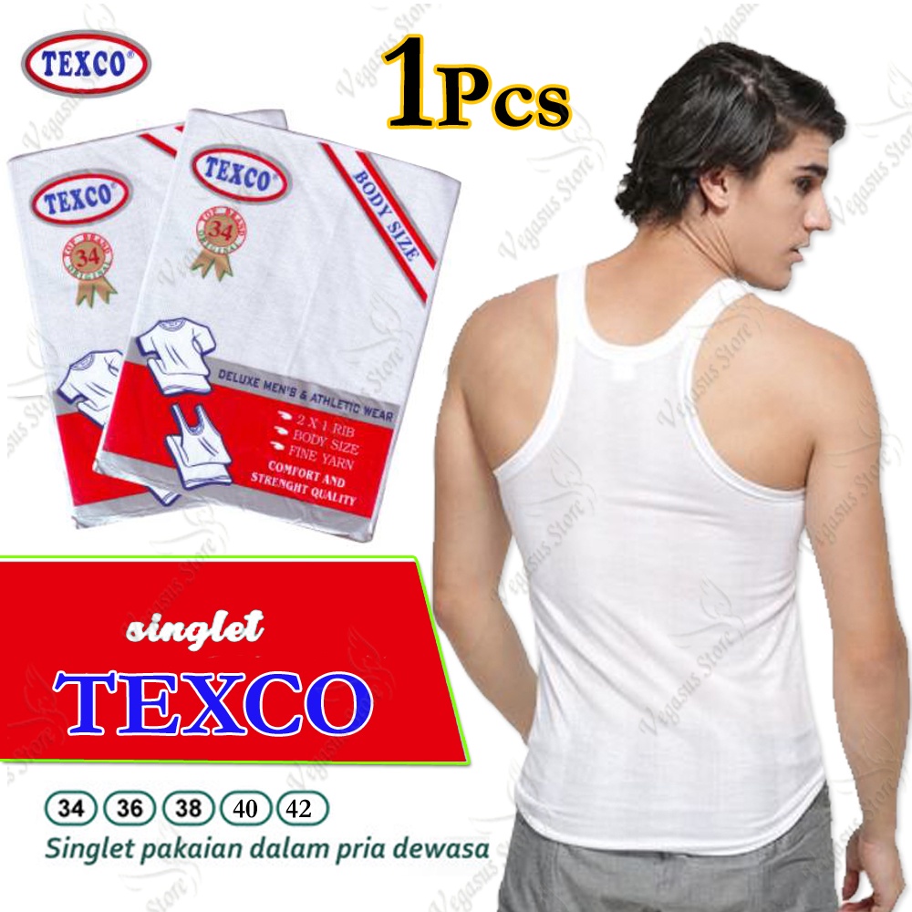 4Pcs Texco Singlet Putih Kaos Dalam Pria - Vegasus Store (COD)