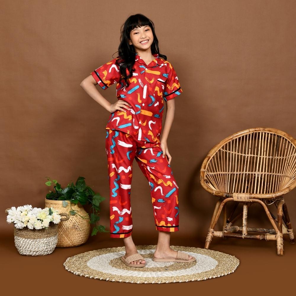 Monalisa Piyama Anak Perempuan 10 - 12 Tahun ( Junior Size 12 ) Motif Karakter