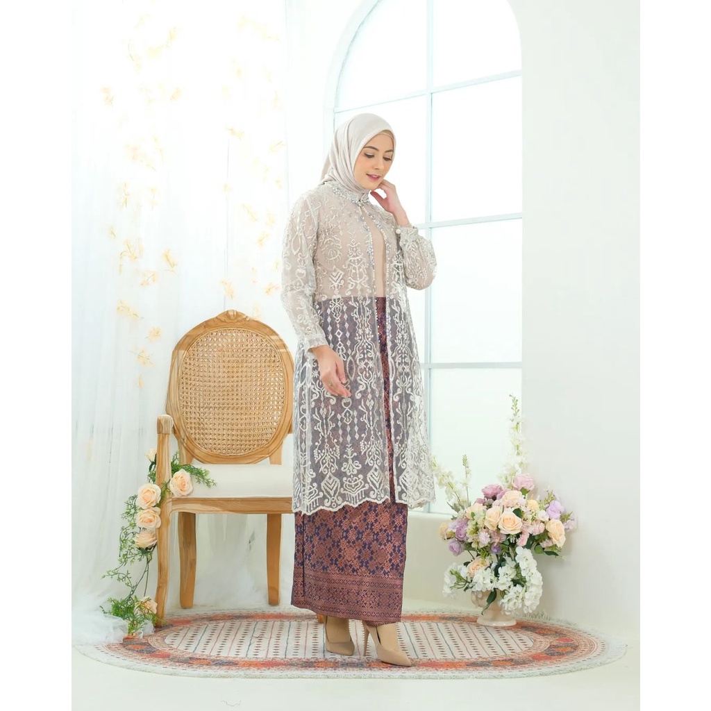 COD - SETELAN GAMIS KEBAYA KARTINI ROK SONGKET PREMIUM - BAJU KEBAYA PESTA - KEBAYA KONDANGAN - KEBA