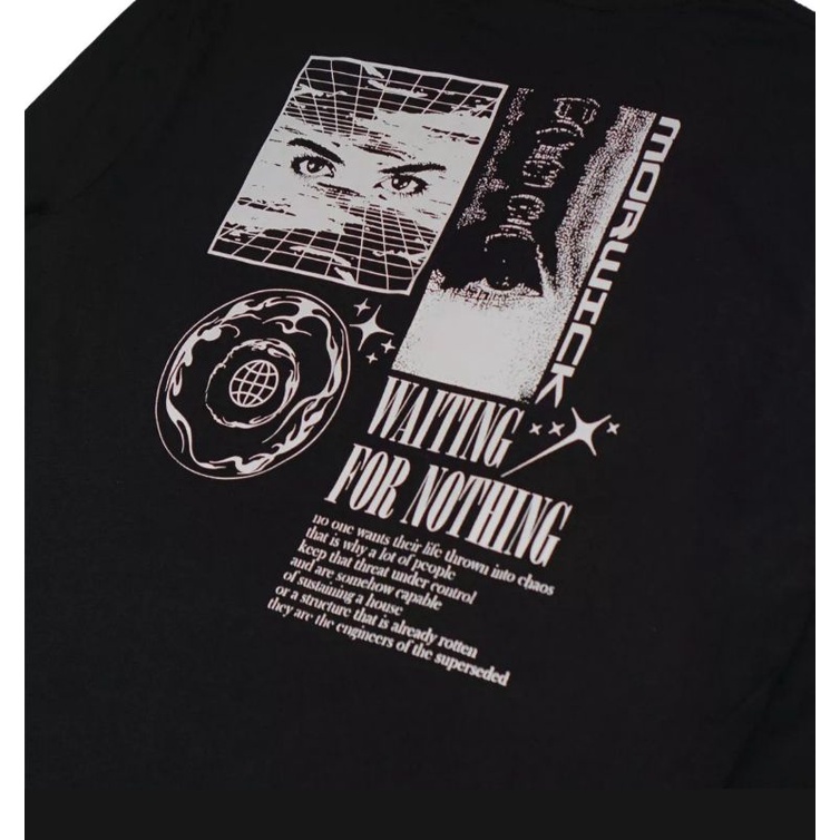 Morwick Kaos Lengan Panjang Nothing Hitam