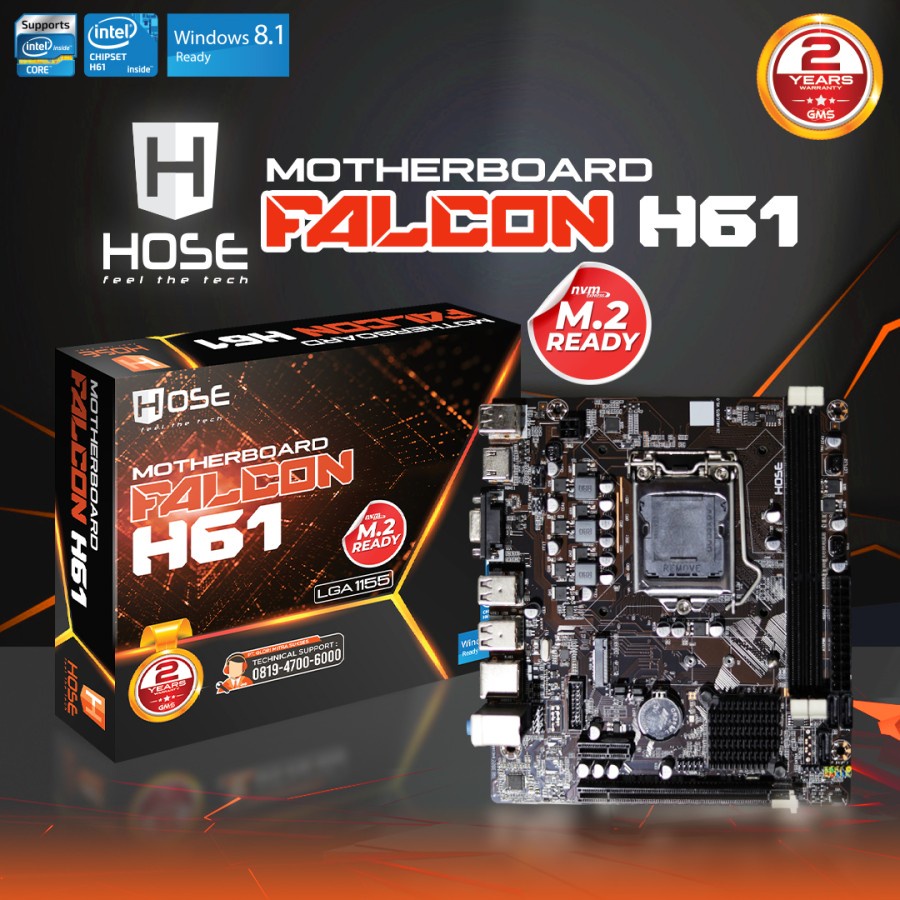 Motherboard HOSE H61 M.2 NVMe FALCON DDR3 LGA1155