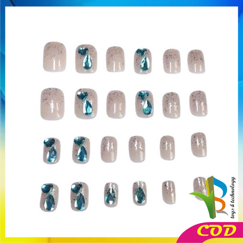 RB-K80 Kuku Palsu Motif Wanita Korea Perawatan Kuku Sticker Kuku Anti Air Hiasan Kuku Nail Art Kuku Palsu