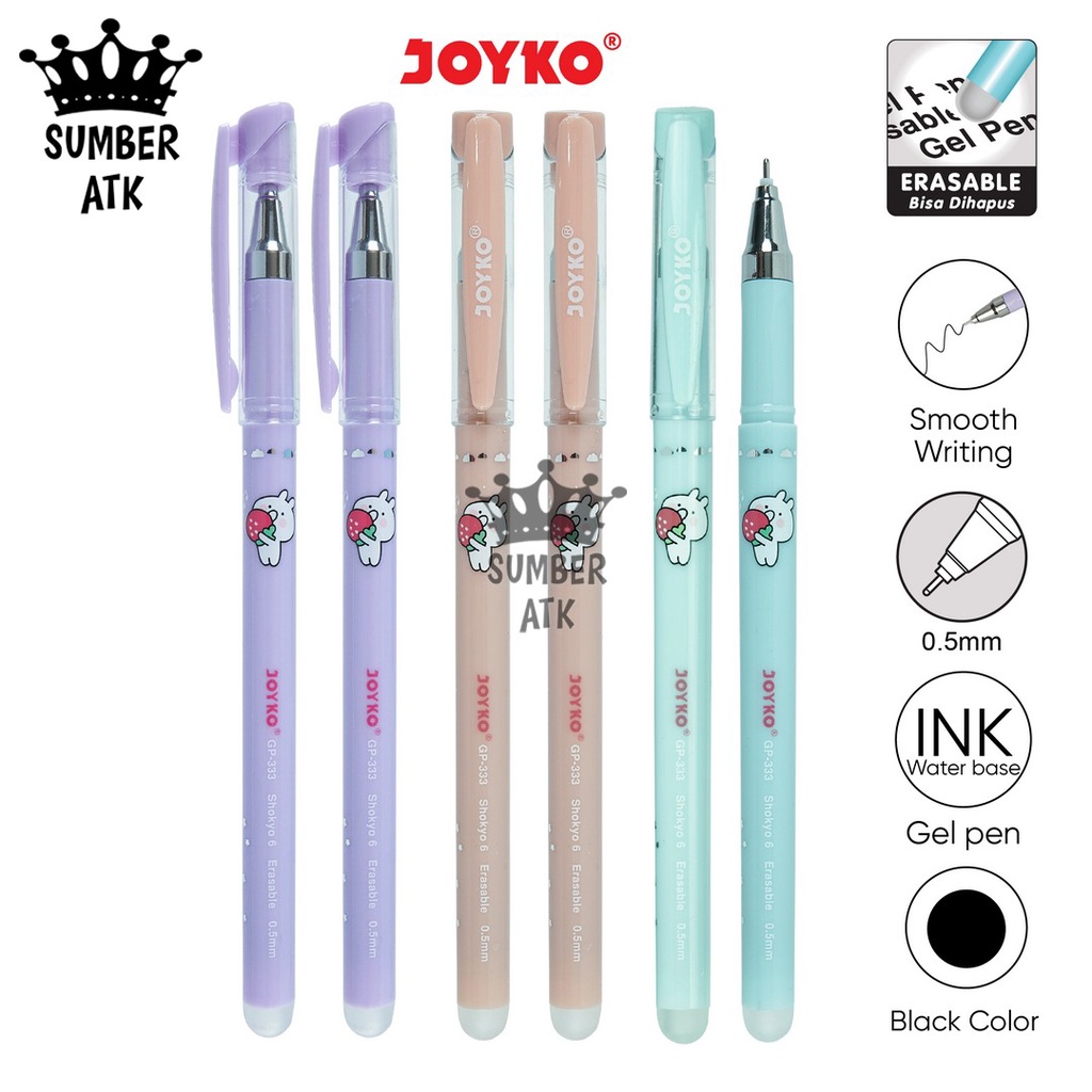 

Erasable Gel Pen Pulpen Bisa Dihapus Joyko GP-333 Shokyo 6 Gel 0.5 mm