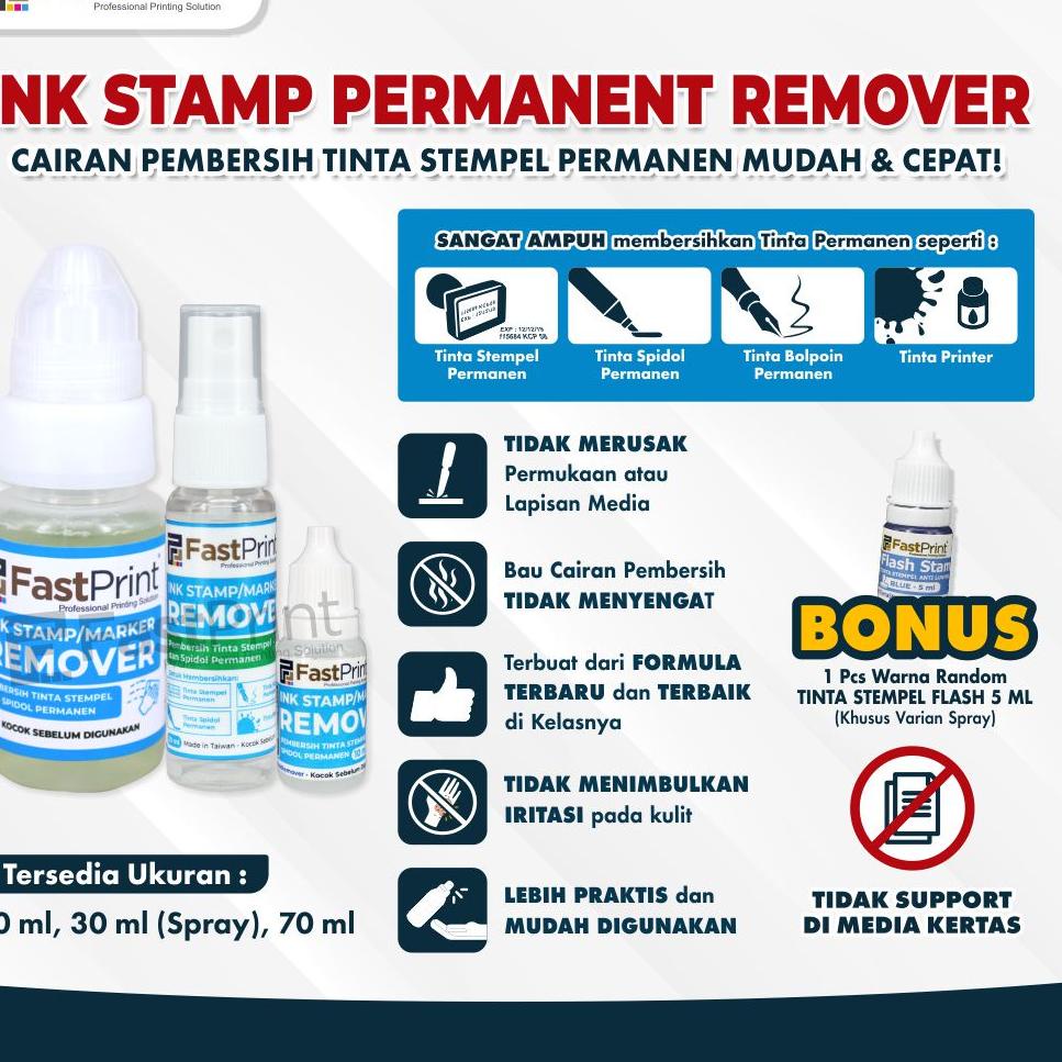 

(P-3W❤) Fast Print Cairan Pembersih Penghapus Tinta Permanen Ink Remover murah