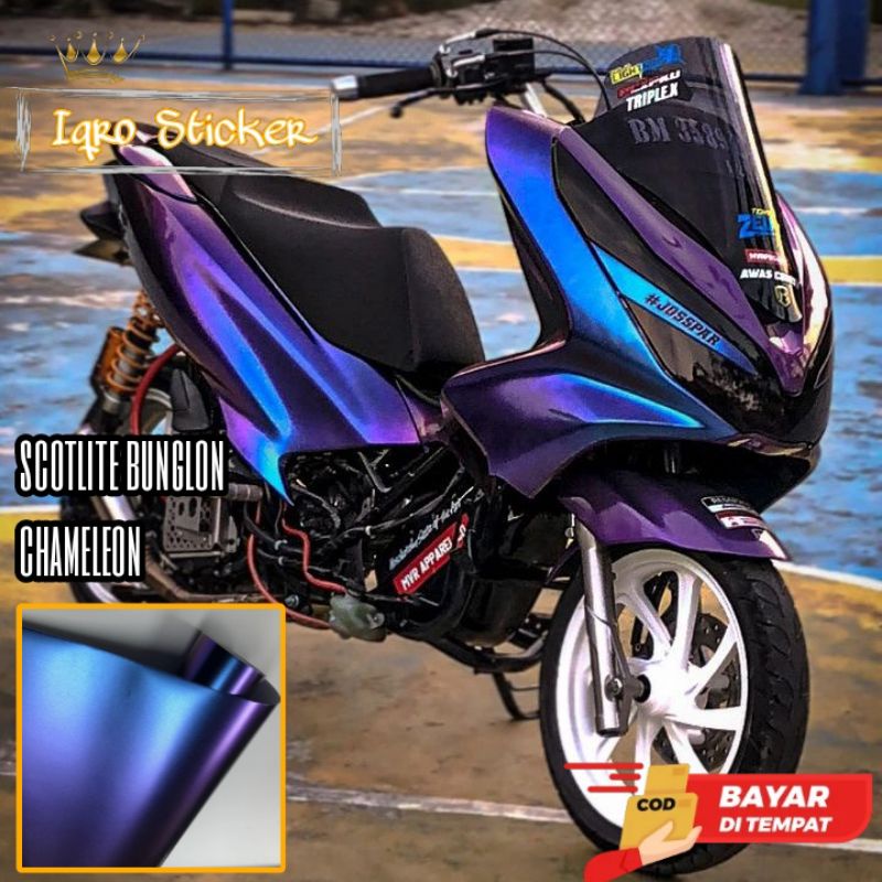 Sticker Scotlite Bunglon Chameleon Skotlet Bunglon Stiker Skotlet Motor Bunglon Kualitas Premium Sko