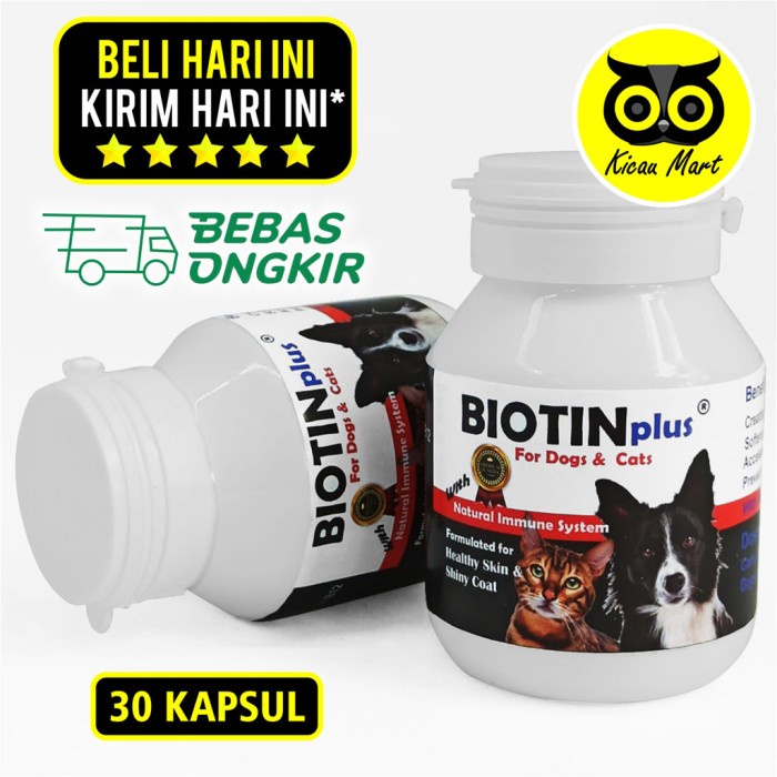 BIOTIN PLUS VITAMIN PENUMBUH PELEBAT BULU KUCING ANJING OBAT SCABIES