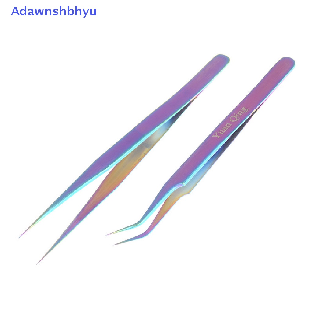 Adhyu Rain Colorful Stainless Steel Tweezer Nail Stiker Rhinestone Picker Alat ID