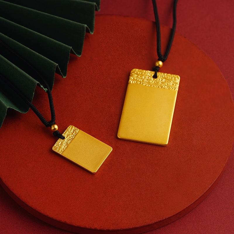 Goldkingdom Perhiasan Fashion Emas Asli Kadar 375 Bangkok Aksesoris Ready Stock Vintage Kalung Ankang Ada Kartu Tag Pria Dan Wanita Tali Hitam Bisa Ditarik