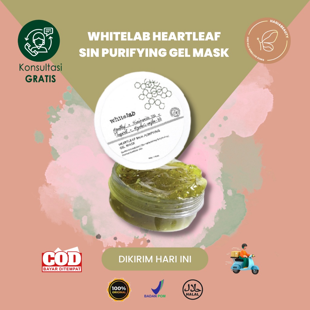 Bisa COD - Whitelab Heartleaf Skin Purifying Gel Mask / MASKER GEL / NIACINAMIDE