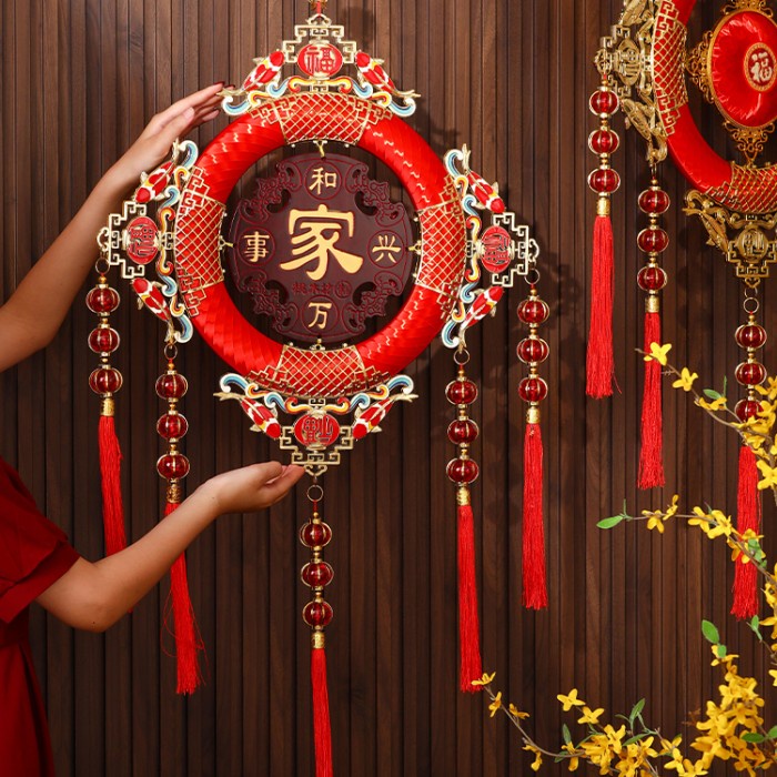 Gantungan Fu Imlek Dekorasi Zhong Guo Jie Chinese Knot Tassel Merah Ornamen Imlek Harga Grosir Termurah