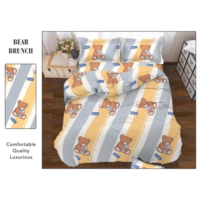 Galeripuko - Bear Brunch - Sprei Katun Ukuran 120 Kasur Single