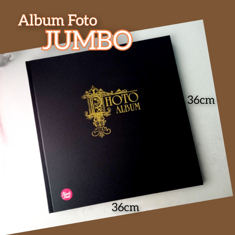 ALBUM FOTO JUMBO BLACK SHEET 10 SHEET 36 X 36 CM New Cover