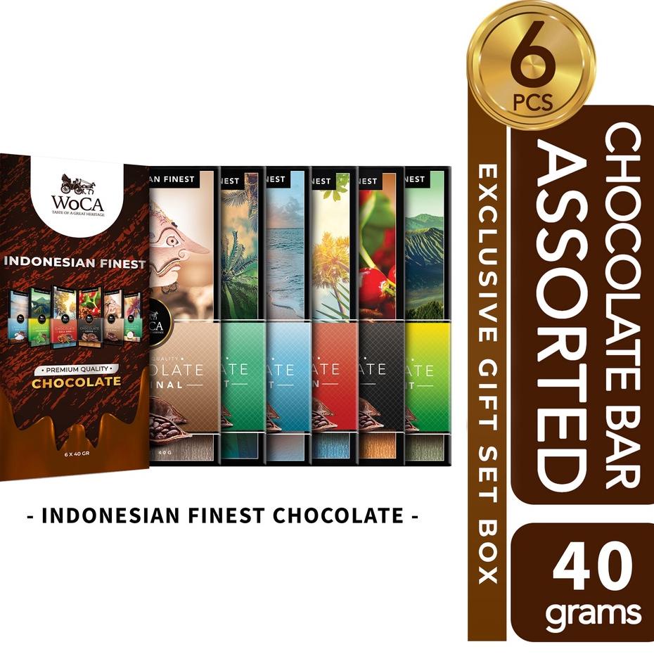 

✨SHOPEE MALL✨ WoCA Cokelat Mix Assorted Premium Chocolate Bar 6x40 gram 