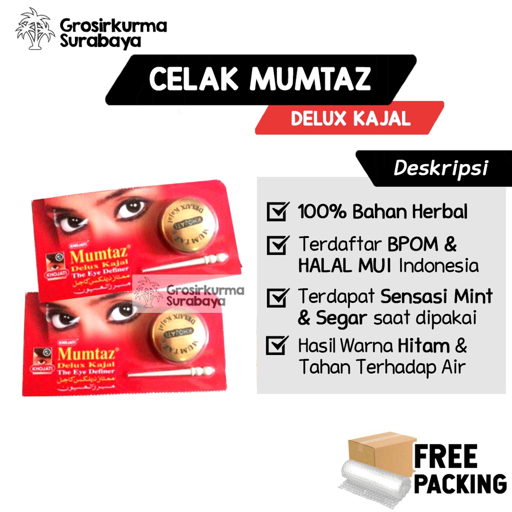 Celak Mata MUMTAZ GOLD Delux Kajal BPOM Dibia Dabbi Bubuk Itsmid Untuk Mata Hitam Cantik &amp; Bersinar