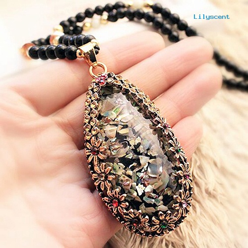 [LS] Colorful Shell Faux Opal Statement Bib Pendant Kalung Rantai Hadiah