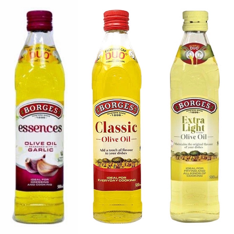

BORGES Extra Light Olive Oil Oil 500 ml / Minyak Zaitun / BORGES Classic Olive Oil 500 ml / BORGES / Extra / Light / Olive / Oil / 500 ml / Minyak / Zaitun / Classic / essences / garlic / bawang